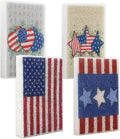 4Pcs USA Flag Heavy Duty Kitchen Dish Sponges | Large Odor Free Non-Scratch Scrub Pad | Household Cleaning Scrubber for Sink, Counters, Surfaces, Pots, Pans, Dishwashing (6" x 4" x 1"), Style 2