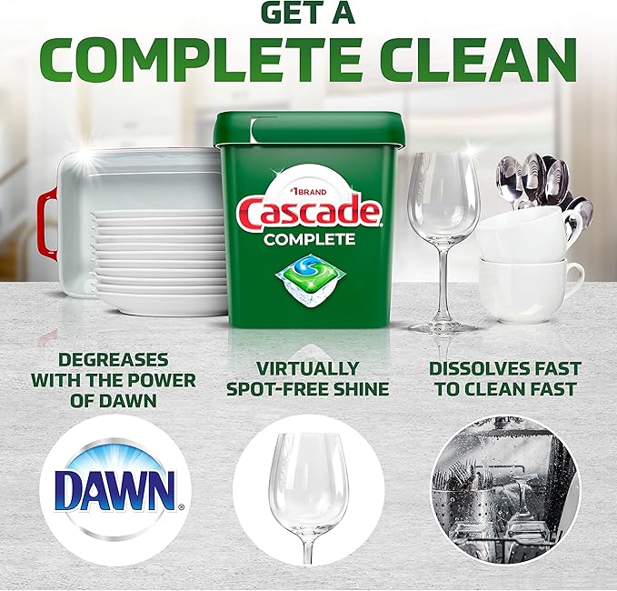 Cascade Complete ActionPacs, Dishwasher Detergent Pods, Fresh, 27 Count