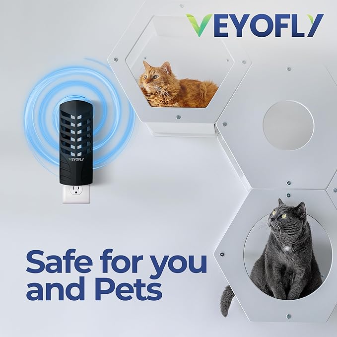 VEYOFLY Fruit Fly Traps for Indoors, Fly Trap Indoor, (1 Device + 3 Refills) Fly Catcher Indoor, Gnat Traps for House Indoor, Fly Trap, Plug in Light Flying Insect Trap, Bug Killer