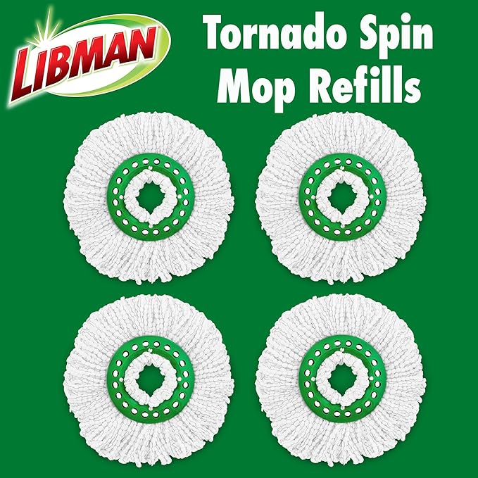 Libman Tornado Spin Mop Refills - Case of 4