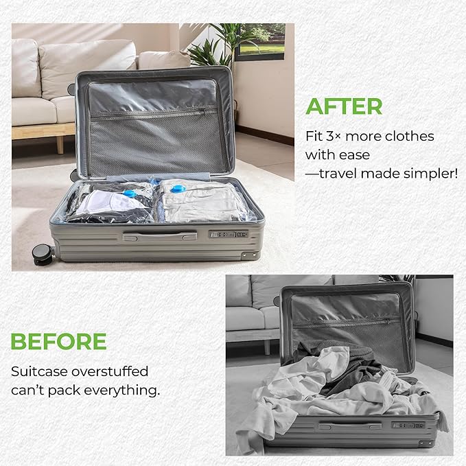 Vacuum Storage Bags for Travel - 15 Pack Compression Packing with Wireless Electric Pump for Luggage Vacuum Seal Bags for Clothes Space Saver Organizer for Moving Clothing Suitcase Travel