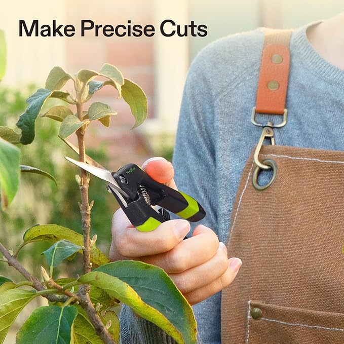 VIVOSUN Gardening Scissors, 6.5 Inch Hand Pruner Pruning Shear with Straight Stainless Steel Blades Black and Green 2-Pack