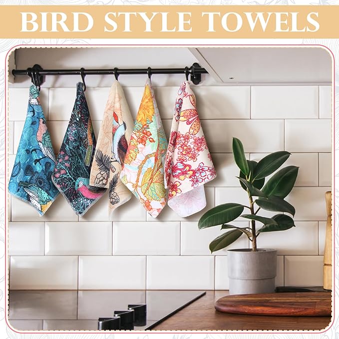 36 Pack Bird Reusable Cleaning Cloths Washable Cotton Kitchen Towels for Home(Multicolor)