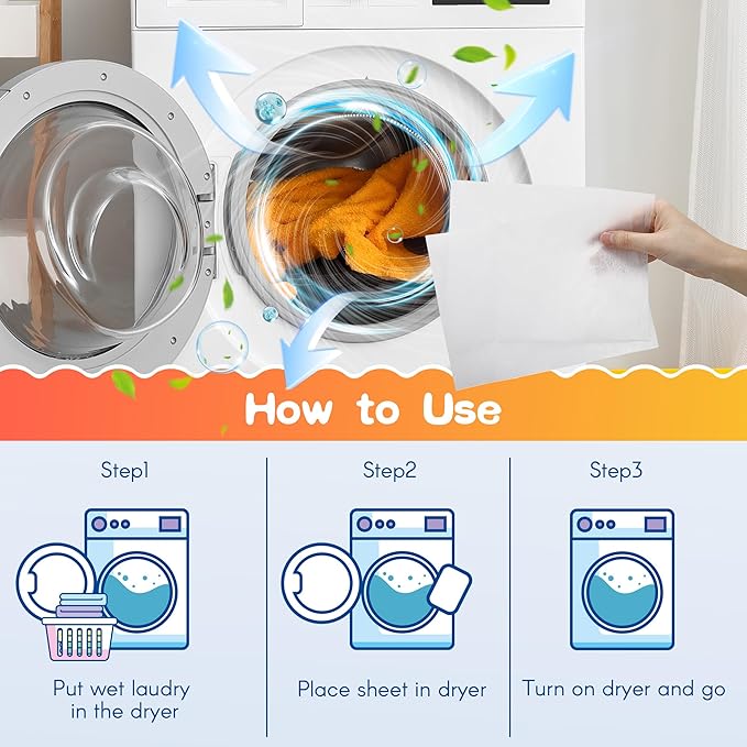 Pet Hair Remover for Laundry, Lint Dryer Sheets, 3 X Pet Hair Fighters, Reduces Static, Adds Softness(Scented,200 Count)
