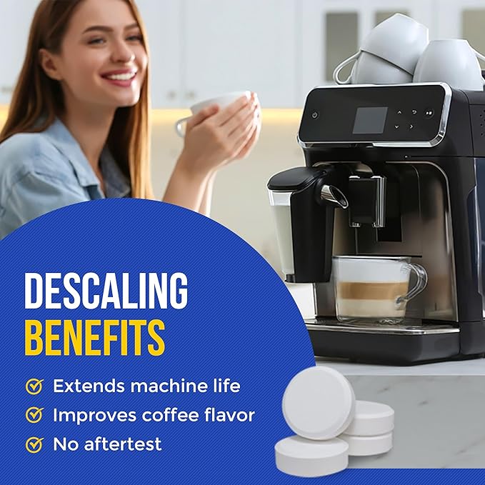 Bastion Washing Machine Cleaner Tablets (24 Ct) + Coffee Machine Descaler Tablets – Deep Cleaning Combo for Appliances – Removes Odors, Limescale & Residue