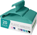 NEATERIZE Clothes Hangers Plastic 20 Pack for Adults - Plastic Hangers, The Perfect Coat Hanger and Space Saving Clothes Hangers for Closet, Percheros Ganchos para Colgar Ropa Hangars - Aqua Hangers