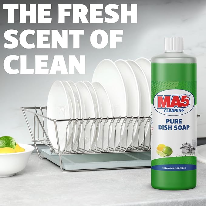 MA5X CLEANING Pure Liquid Dish Soap, 32oz | Pack of 2