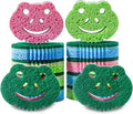 SmilePowo 12 Pack Scrub Sponge,Bulk Sponges,Dual-Sided Multi-Functional Premium Cleaning Sponges,Dishwashing Sponge for Heavy Duty Scouring Pads,Bathroom,Dish,Furniture,Kitchen(Frog Shape)