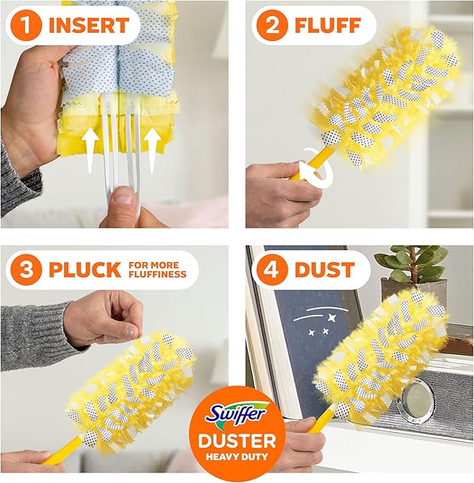 Swiffer Dusters Heavy Duty Multi-Surface Duster Refills for Cleaning, Lavender, 11 Count