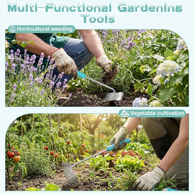 Garden Weed Tool,2026 Portable Gardening Tools,Adopting Ergonomic Handle Design,Stainless Steel Weeding Tools,Hand Weeder Tool Suitable for Farm Planting,Gardening