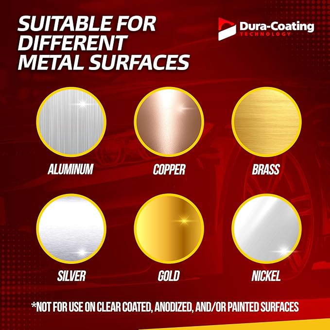 DURA-COATING TECHNOLOGY, Blue Premium Metal Polish - Perfect Brightener and Scratch Remover for Aluminum Wheels, Diamond Plate, Stainless Steel, Copper, Brass, & Nickel (32 Ounce Bottle)
