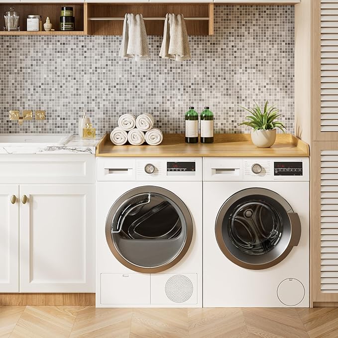 Washer Dryer Countertop, Laundry Room Organization and Storage, 27.6" x 54" Wood Laundry Countertop for Washer and Dryer, Natural