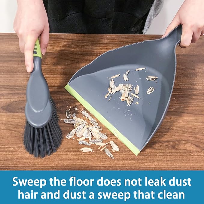 Dust pan Broom Dustpan Brush - Dust Pans with Brush, Dustpan and Brush Set, Handheld Broom and Dustpan Set are Used to Clean Kitchens, Floors, Tables, and Animal Cages.