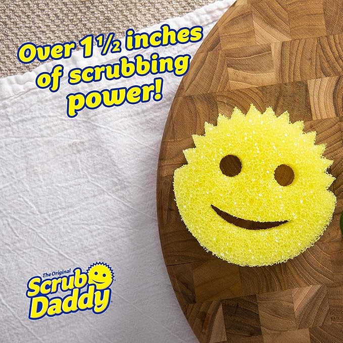 Scrub Daddy Smiling Scrubber, Grey - Scratch-Free Multipurpose Dish Sponge - BPA Free & Made with Polymer Foam - Stain & Odor Resistant Kitchen Sponge (1 Count)
