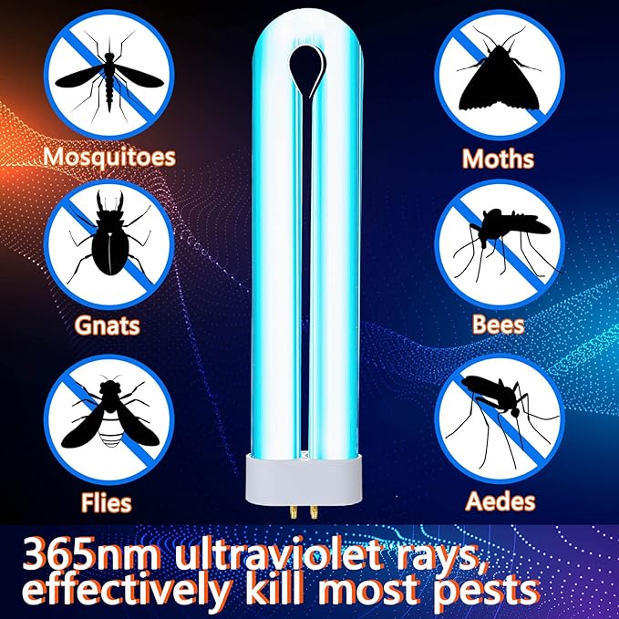 Bug Zapper Replacement Bulb 15 W U Shaped Twin Tube Bulb Indoor Outdoor Bug Zapper Light with 4 Pin Base(White,4 Pieces)