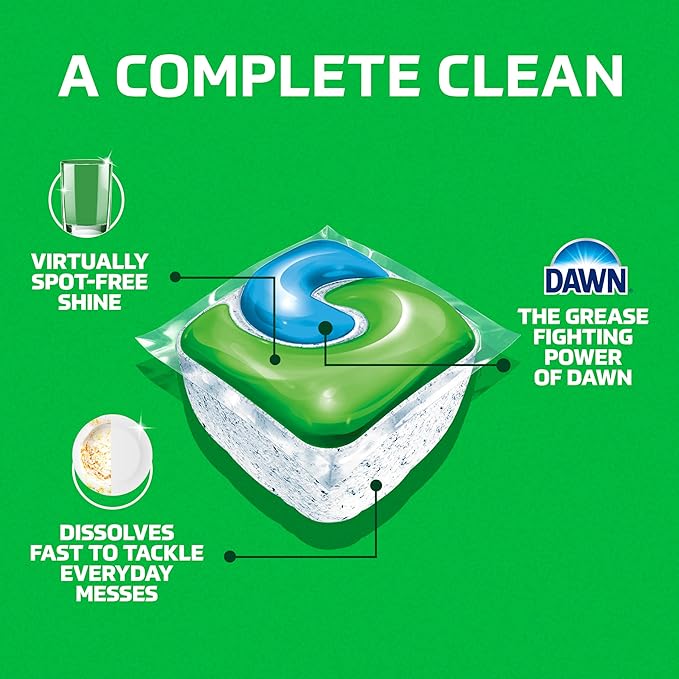 Cascade Complete Action Dishwasher Detergent Pods Fresh Scent Dishwasher Pods and Tablets, Powerful Dishwashing Detergent for Spotless Dishes, Grease-Fighting Dish Pods and Dish Tabs, 43 Count