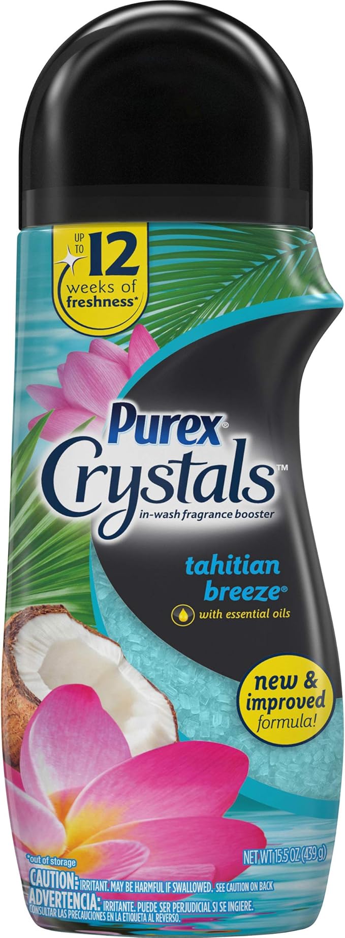 Purex Crystals In-Wash Fragrance and Scent Booster, Aromatherapy Tahitian Breeze, 15.5 Ounce