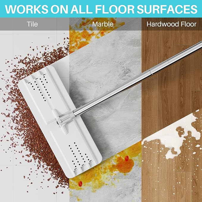 JOYMOOP 8L Large Capacity Flat Mop System with Extension Handle, Ideal for Floor, Window, and Wall Cleaning - Includes 5 Washable Microfiber Pads for Wet and Dry Use