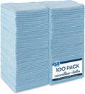 S&T INC. 100 Pack Microfiber Cleaning Cloth, Bulk Towels for Home, Reusable Microfiber Towels for Cars, Cleaning Rags, Light Blue, 11.5 Inches x 11.5 Inches, 100 Count(Pack of 6)