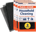 PUMIE Flexi Scour, 3-Pack 5.5 x 4 Flexible Scrubbing Screen for Household Cleaning, Flexible Scouring Pad Abrasive Grit Screen for Grills, Remove Stubborn Stain, Grime, Carbon, Rust, Scale -FLEX-12 C