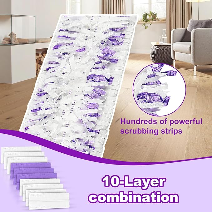 20 Count Disposable Power mop Pads Compatible with Swiffer Power mop Refills and Wood PowerMop, Multi-Surface swiffer Wet Pads Refills Replacement Use for Floor Cleaning