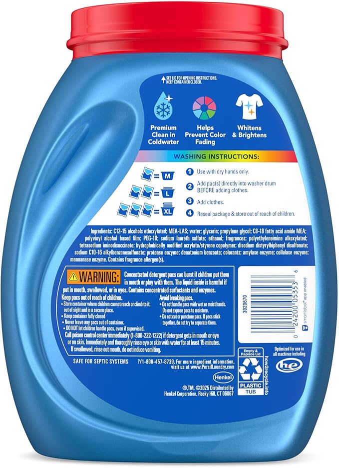 Persil Ultra Pacs Original Everyday Clean Laundry Detergent, 100 count