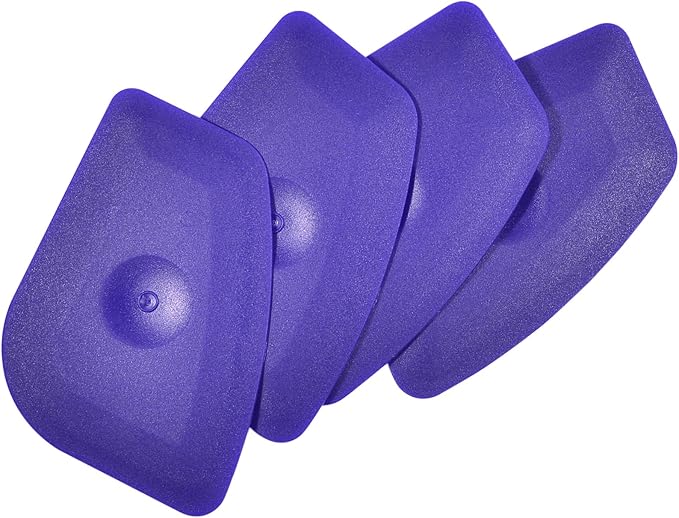 Small Handy Plastic Scraper Flexible Card Round Edge for Home Universal Cleaning Squeegee, Pack of 4