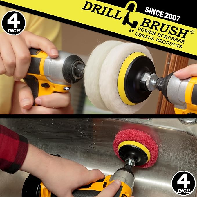 Bathroom - Cleaning Supplies - Drill Brush Power Scrubber Pads - Shower Cleaner - Bathtub - Bath Mat - Bathroom Sink - Tile Cleaner - Baseboard Cleaner - Vinyl Flooring - Hard Water Stain Remover