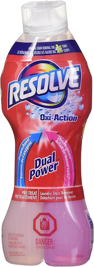 Resolve Oxi-Action Dual Power Laundry Stain Remover Pre-Treat 650 ml/22oz Imported from Canada