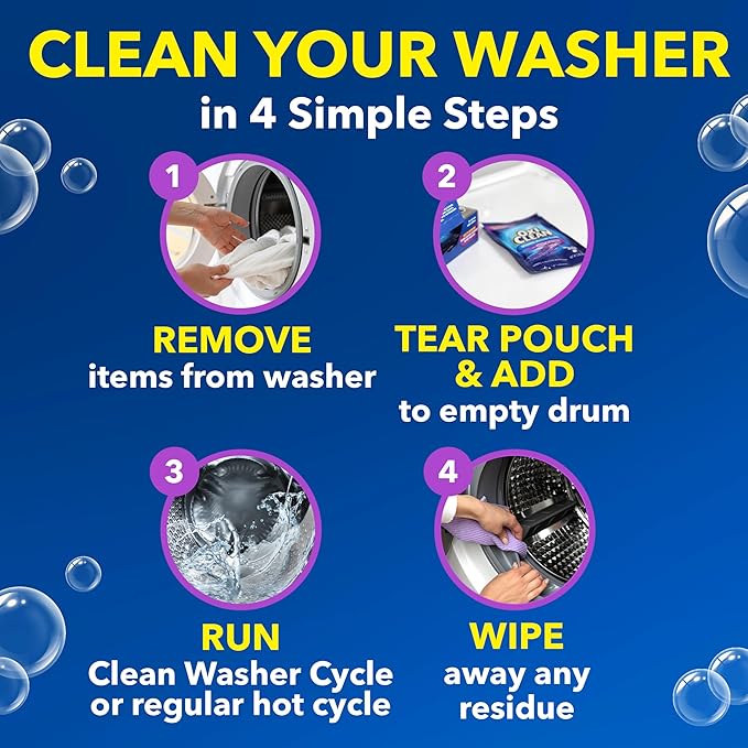 OxiClean Washing Machine Cleaner with Odor Blasters, 4 Count