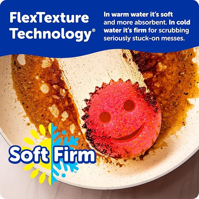 Scrub Daddy Color Sponges - Scratch-Free Multipurpose Dish Sponges for Kitchen, Bathroom & Household Cleaning - Made with BPA-Free Polymer Foam (3 Count)