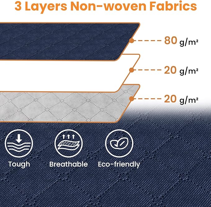 Fab totes 24 Gallons Clothes Storage,Foldable Thick Fabric Blanket Storage Bags,Containers for Organizing Bedroom, Closet, Clothing, Comforter,Organization with Handle (6 Pack,Blue)