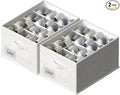FHSQX 2 Pack Shoe Organizer for Closet,Fits up to 24 Pairs,Fabric Shoe Storage Bins,Large Shoe Box Storage Containers with Bottom Support for Shoes (White, (16.5 * 12.6 * 9.5) x1)