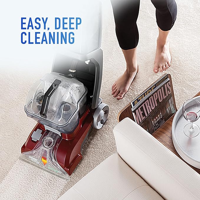 Hoover Power Scrub Deluxe Carpet Cleaner Machine & Prime Professional Deep Cleaning Carpet Shampoo, 50oz Formula, AH31959, White & Oxy Deep Cleaning Carpet Shampoo, 50oz Formula, AH30950, White