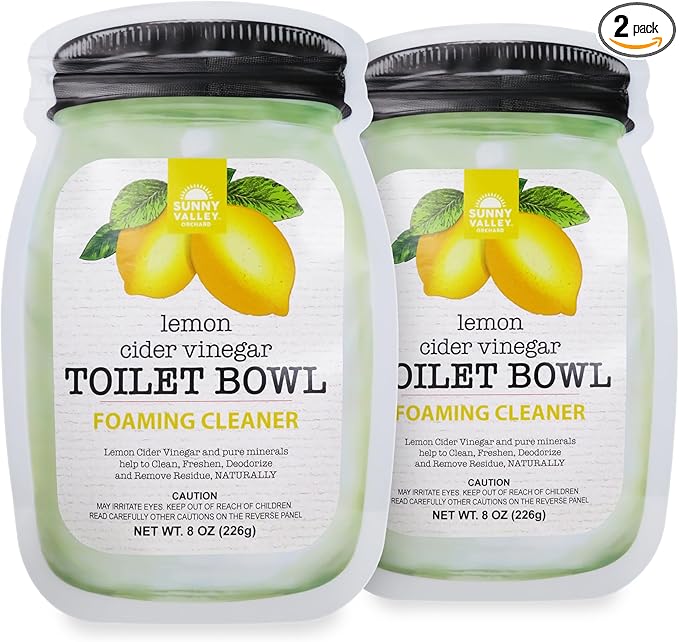Lemon Cider Vinegar Foaming Toilet Bowl Cleaner (2 Pack)
