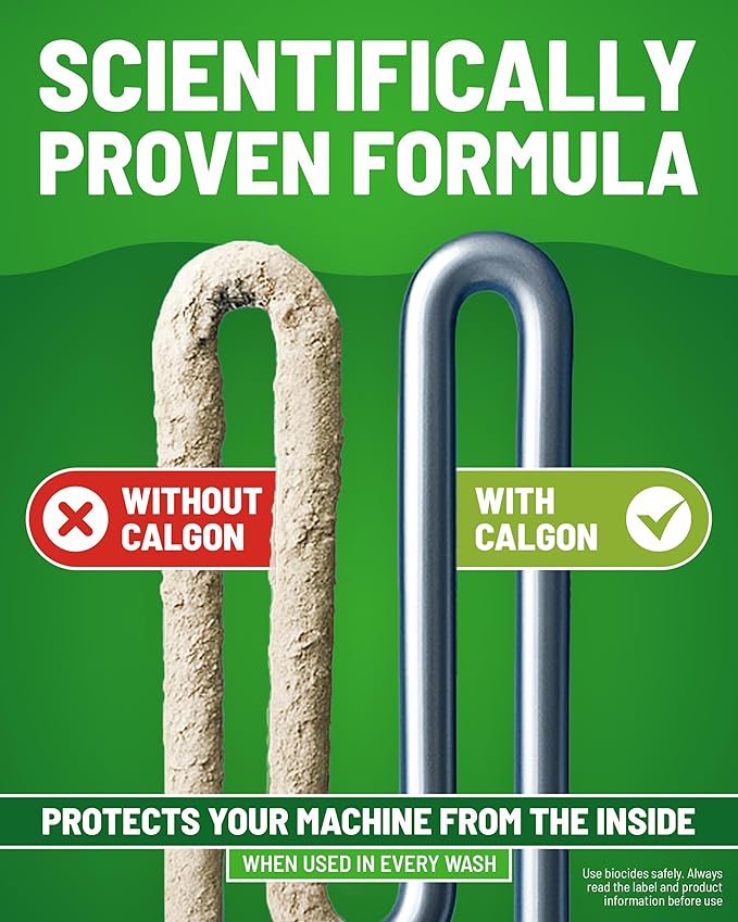 Calgon Hygiene Plus Washing Machine Cleaner & Limescale Remover, Water Softener Tablets, Unscented, 65 Tablets, Pack of 1