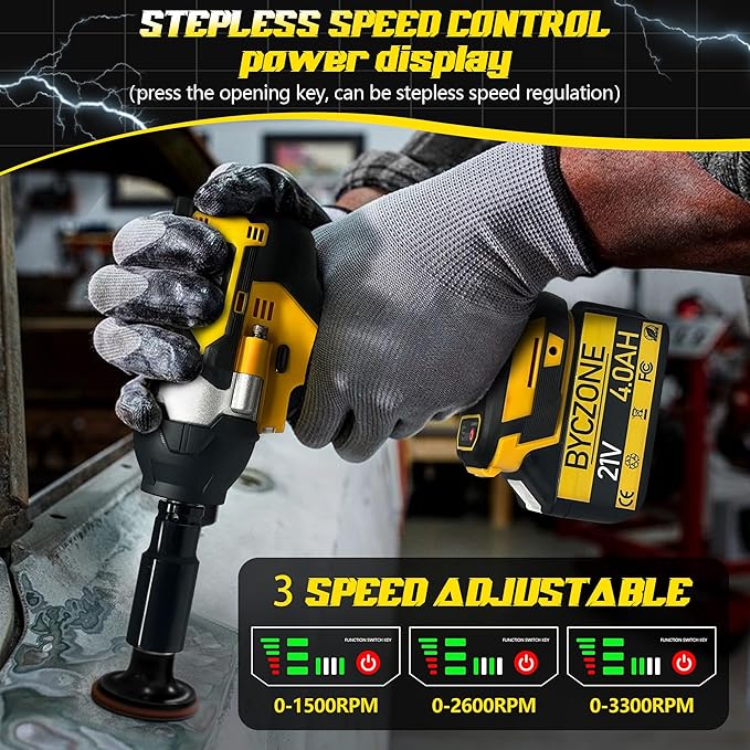 1000N.m(740Ft-lbs) Cordless Impact Wrench, 1/2 Inch High Torque Brushless 21V Impact Gun w/ 2 x 4.0Ah Battery & Fast Charger & 6 Sockets, Pistola De Impacto for Home Car Tires Truck Mower