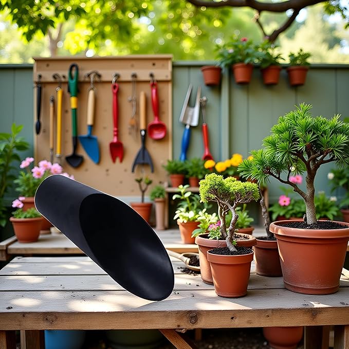 Black Bonsai Soil Scoops,Plastic Garden Soil Scoops,Colorful Gardening Tools Potting Scoopers Bucket Shovel for Flower Planting,Bonsai,Potting Garden Soil