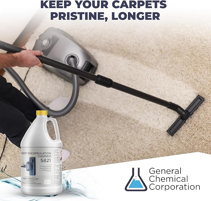 Carpet Encapsulation Cleaner 5821 - Rug Shampoo for Upholstery, Rugs, & Wool - Fast Drying, Nature Conscious Cleaning - Professional Grade Carpet Solution - 1 Gallon Jug