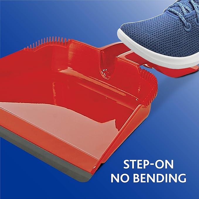 O-Cedar One Sweep Broom with Step-On Dustpan | Remove 99% with One | Lightweight Quiet Cleaning Tool | Ideal for Pet Owners