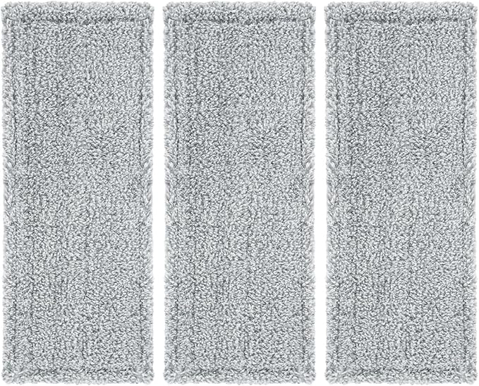 3 Pack Microfiber Mop Pads, Replacement Mop Cleaning Pads for Mop Bucket Set (ASIN:B0D7HCH1KS), Pack of 3 Refills 13inch - Grey