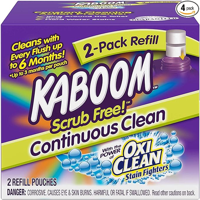 Scrub Free! Continuous Clean Toilet Cleaning Refill 2 Pack (4 Boxes of 2 Pack Refill)