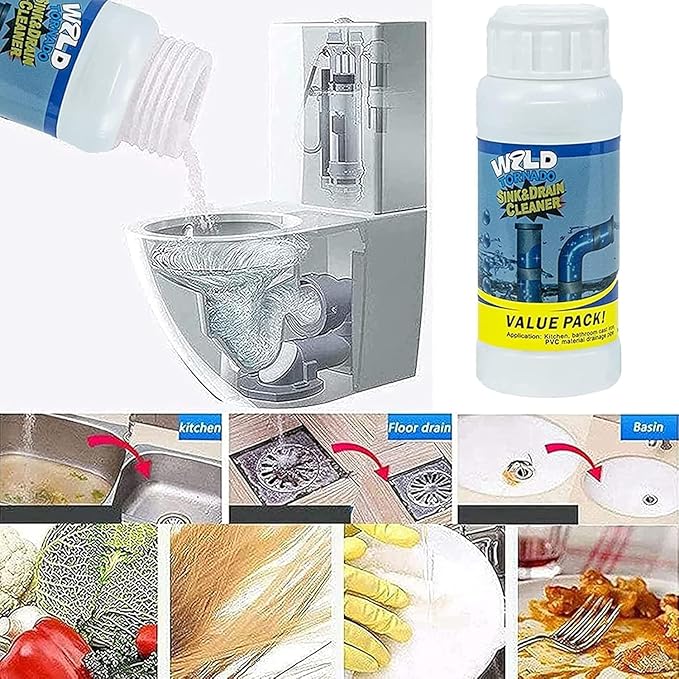 Upgraded Drain Cleaner, Wild Tornado Sink And Drains, Fast Foaming, Multi-functional Pipe Cleaning Tool for Home Kitchen Toilet (4pcs)