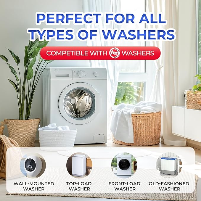 Seaways Washing Machine Cleaner Powder 4 Pack - Deep Clean Solution for HE Top Load and Front Load Washers, Descaler for Drum, Tub & All Internal Parts - 4 Month Supply