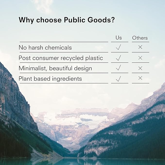 Public Goods Glass Cleaner Refill | Refill Concentrate for Windows, Mirrors, Glass Surfaces | Cruelty Free, Paraben Free, Vegan Friendly | 3 Pack - 24 Oz Diluted