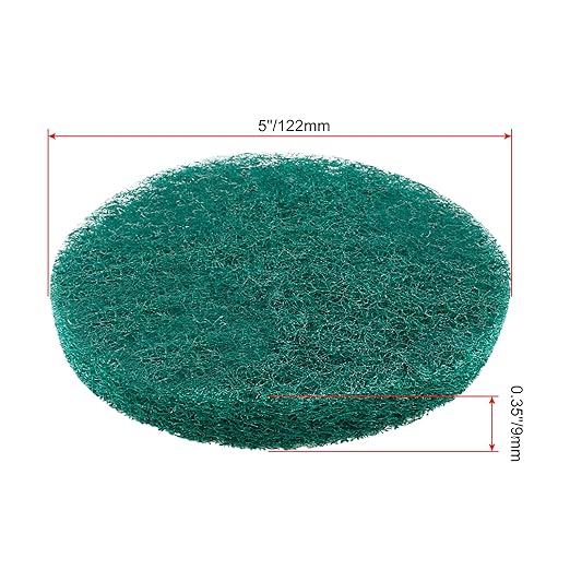 BokWin 8 Pcs 5 Inch Round Scouring Pads Drill Scrubber Pads Hook and Loop Scuff Pads for Clean Polishing(Green)