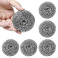 6 Pcs Stainless Steel Scrubber, Steel Wool Pads, Flexible Scrubber Pads, Dishwashing Scouring Pads Heavy Duty, Kitchen Scrubbing Sponges for Cleaning Dishes, Pots, Pans, Grills and Sinks