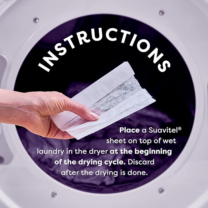 Suavitel Complete Fabric Conditioner Dryer Sheets, Waterfall Mist Scent, 18 Sheets