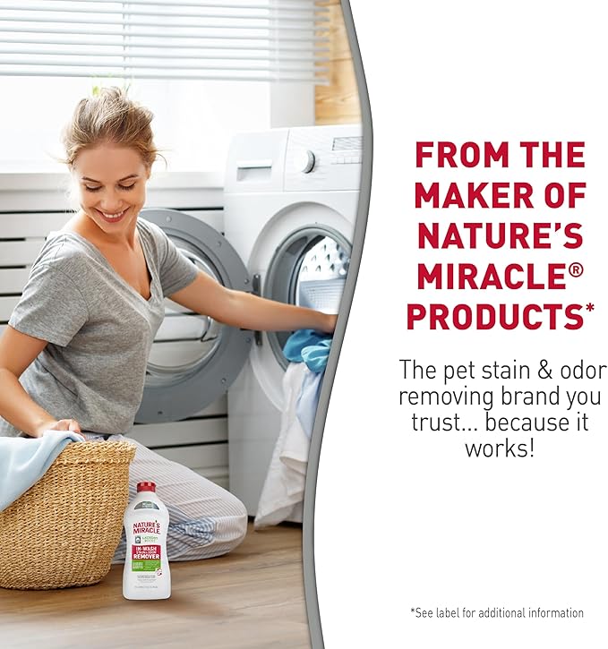 Nature’s Miracle Laundry Boost In-Wash Stain and Odor Remover, 32 Ounces, Laundry Stain and Odor Removing Additive For All Machines