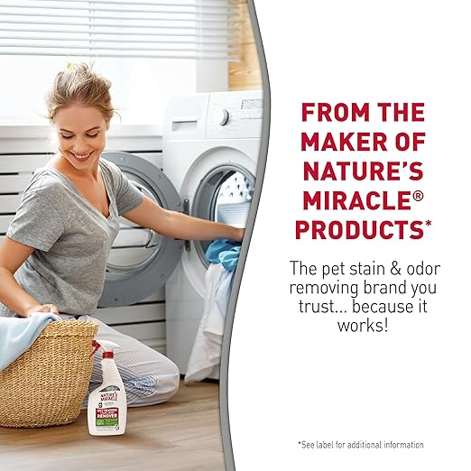 Nature’s Miracle Laundry Boost Spot Treatment Stain and Odor Remover, 32 Oz., Laundry Pre-Wash Stain and Odor Remover